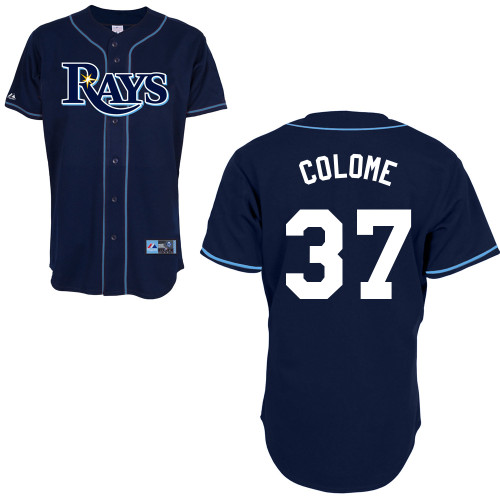 alex Colome #37 Youth Baseball Jersey-Tampa Bay Rays Authentic Alternate 2 Navy Cool Base MLB Jersey